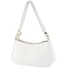 GWAWG PU-Leder-Umhängetasche für Damen, Clutch-Handtaschen mit Kette, Schultertasche für Damen, kleine Umhängetasche mit Reißverschluss, weiß, 26 x 7 x 15 cm #2