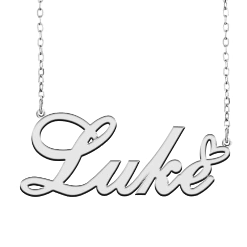 A168A Luke Custom Name Necklace Customized Personalized Plated Name Necklace for Mother Daughter Christmas New Year Silver