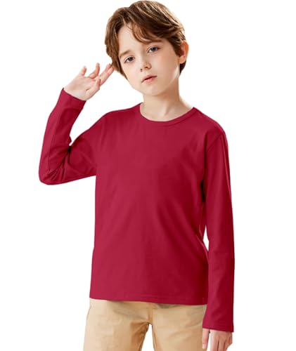 HIBETY 3 Pack Athletic Kids T-Shirts, Moisture-Wicking Dry-Fit Sports Tee, Gym Workout Short/Long Sleeve Shirts4