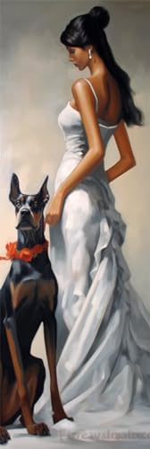 Diamond painting adulte dame et chien pour une déco de salon zen