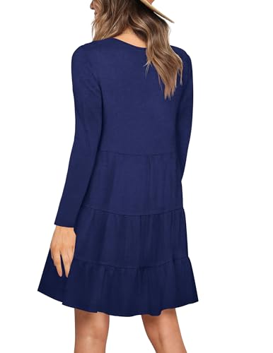 Image of Nova In Sky Women's Summer Dresses 2026 Short Sleeve V-Neck Casual Loose Swing Button Down Casual T Shirt Dresses
