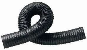 12" Inch Inside Diameter Black Thermoplastic Rubber Ducting Hose With Steel Wire Helix (3 Foot Length)