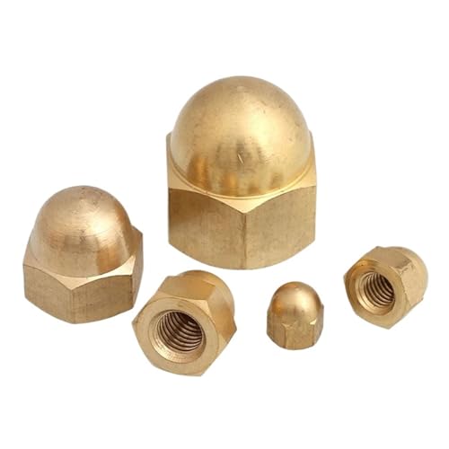 Brass Cap Nut Hex Acorn Nut Dome Covers Copper Nuts M3 M4 M5 M6 M8 M10 M12 M14 Cover Up Decorative Screw Cap (Size : M5 4pcs)