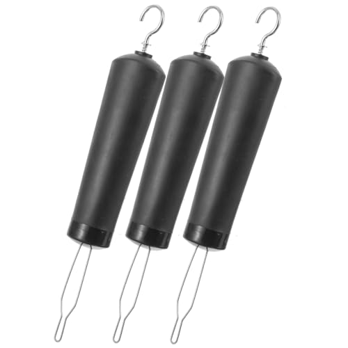 HOMOCONO 3pcs Button Threader Pulls Buttons Cords Shirt Buttoner for Hands Gripper Buttoning Grip Button Hook Hooks Grips Zipper Pull Replacement Keychains Black Stainless Steel