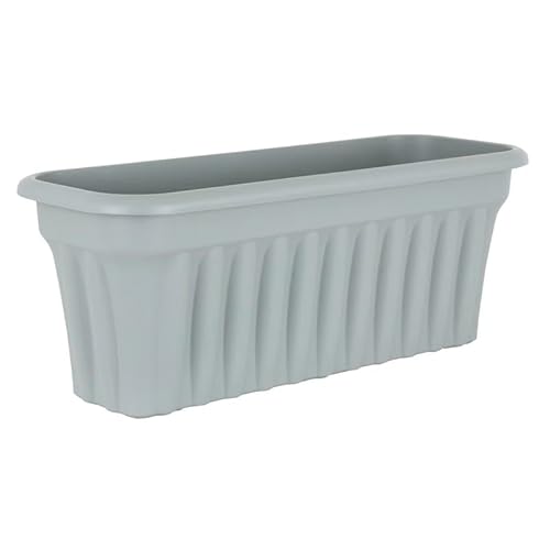 Muddy Hands 80cm Extra Long Grey Trough Plant Pot Large Plastic Planter Outdoor Garden Vegetable Herb Flower Box