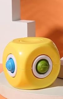 مكعب جيرو لتخفيف التوتر والقلق، ألعاب فقاعات من السيليكون للبالغين والأطفال، ألعاب بازل حسية (أصفر)