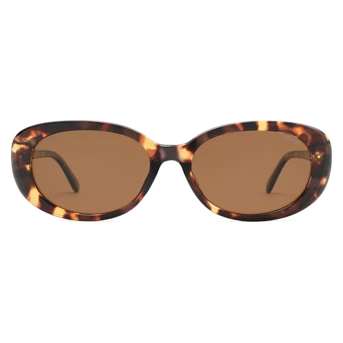SOJOS Retro Oval Polarized Sunglasses for Women Men Vintage 90s Style Designer Inspired Sunnies Sun Glasses SJ23693