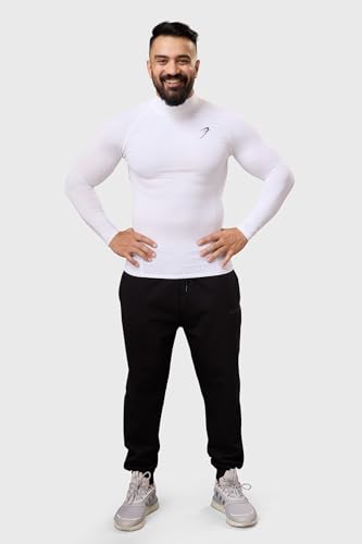 Image of Men Full Sleeves Slim Fit Compression High Neck Sports and Gym Tshirt