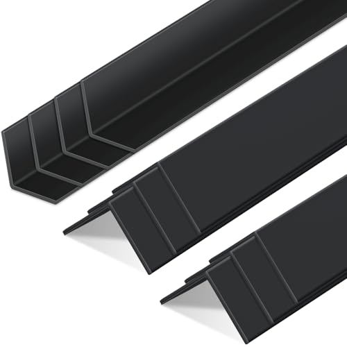 Image of Sasylvia 10 Pcs Wall Corner Protector Guards, 1-1 /2 x 48 Inches Avoid Scratching Scuffs, Black Vinyl Corner Trim Molding, Ease Install & Cleaning for Door Countertop Furniture Cabinet Protection