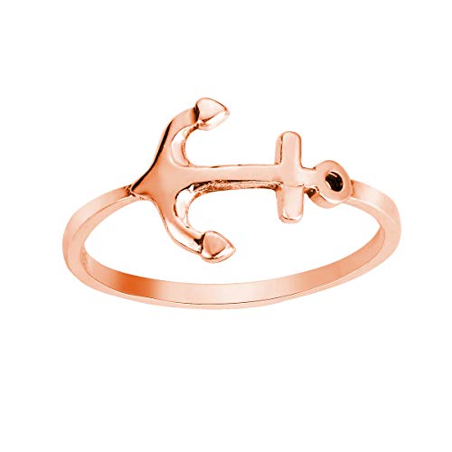 CloseoutWarehouse 925 Sterling Silver Anchor Ring (Comes in Colors)