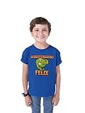Geburtstag Tshirt Für Kinder Mit Wunschname - Dinosaurier Kinder Shirt Für Jungen - Geburtstag Geschenk Idee Für Kinder Kinder Shirt Personalisiert (Blau)