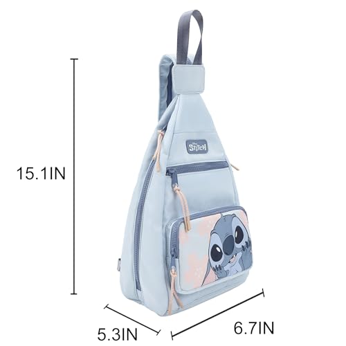 Disney Stitch Character Print Blue 15" CM Convertible crossbody Sling Bag2