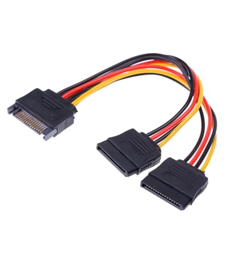 Accesorios De Computadoras, Personal Computer Cable SATA Dual de alimentación SATA, de 15 pines SATA macho a doble 15 pines hembra para disco duro, HDD, SSD, 9.8 pulgadas Adaptador Dual SATA macho a hembra