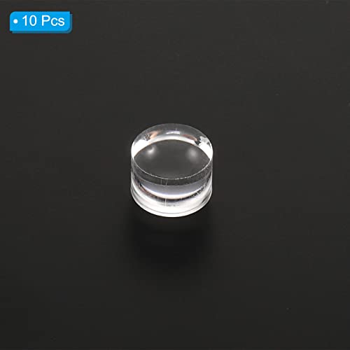 Image of PATIKIL Diameter 10.5mm Double Convex Lens, 10 Pcs Acrylic LED Optical Convex Condenser Lens for Physics Classrooms Labs, Transparent
