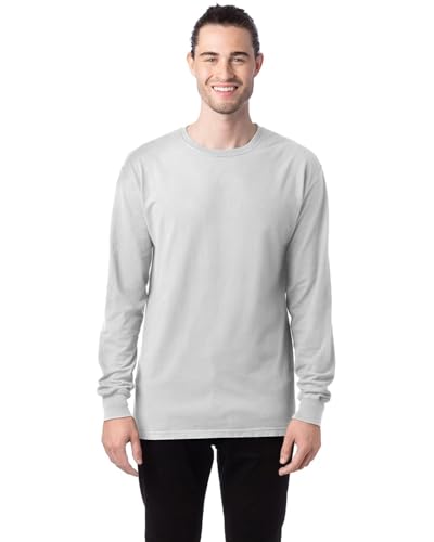 Hanes ComfortWash Long Sleeve Tee, White – Soft Garment-Dyed Cotton Perfect for Casual Wear & Layering