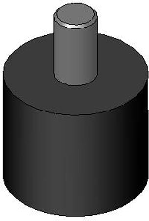 Bumper, Round w/Male Th'd, Neoprene - Duro. Hardness=40-45 Shore A, Th'd.=3/8-16 x 5/8 (1 Each)