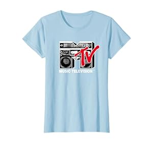 MTV Logo 80's Style Black and White Boombox T-Shirt
