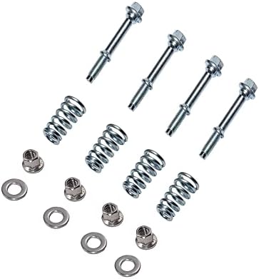 Needenr 4 Sets Exhaust Spring Bolt and Nut Kits M10-1.25 x 67mm Replacement Bolt and Spring Hardware Kit (4)