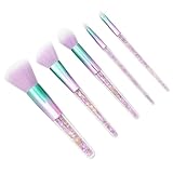 NULYLU Kosmetikpinselset mit Transparentem Griff für Frauen 5 Stück Künstlichen Fasern Gleichmäßiger Anwendung und Sicherem Waschverfahren für Professionelles Makeup zu Hause