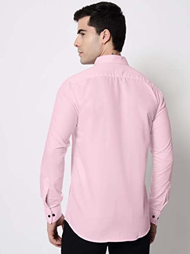 Image of Zombom Men's Regular Fit Cotton Blend Printed Spread Collar Full Sleeve Casual Shirt
