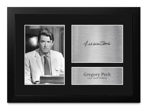 Foto de Gregory Peck autografiada el regalo ideal A4 enmarcado para fans de Los cañones de Navarone