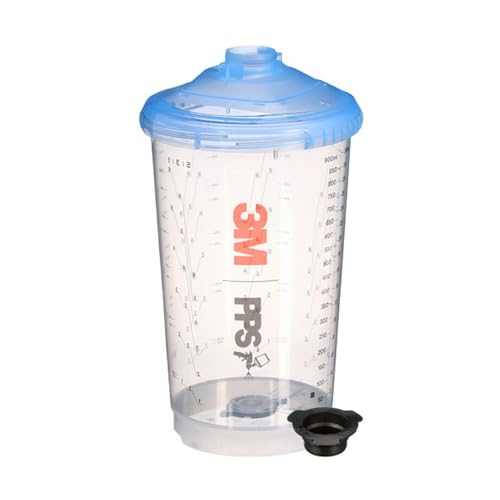 3M PPS Series 2.0 Vented Spray Cup Kit, Large, 26164, Ready to Use Vented Cup, Includes 32.1 fl oz Cup, Lids with a 125 Micron Filter Built in for Easy-to-use for Automotive