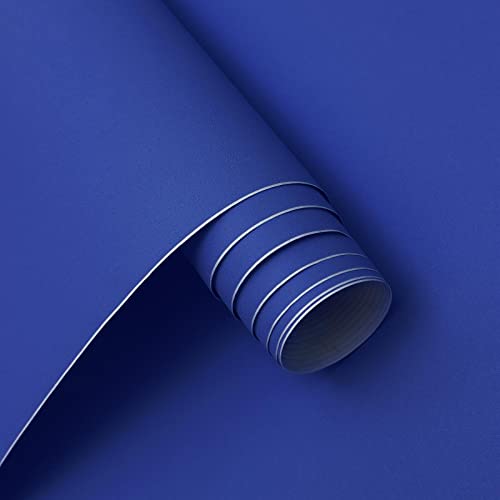 Micpolo Papel tapiz azul de 15.7 x 394 pulgadas, papel tapiz azul para despegar y pegar, papel tapiz autoadhesivo impermeable, extraíble, fácil de limpiar, decorativo para revestimiento de paredes,