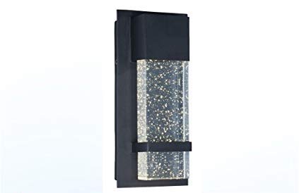 Wall Sconce by Ciata Lighting –Integrated LED Reflects Warm White Lighting Through Glass -Indoor/Outdoor Rectangular Wall Light Fixture –Modern & Stylish Sconce with Matte Black Finish (6-1/2 by 13)
