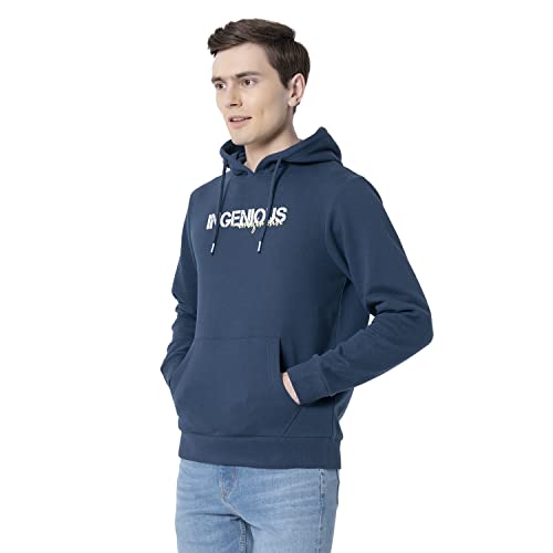 Image of Red Tape Men's Deep Blue Graphic Print Hoodie
