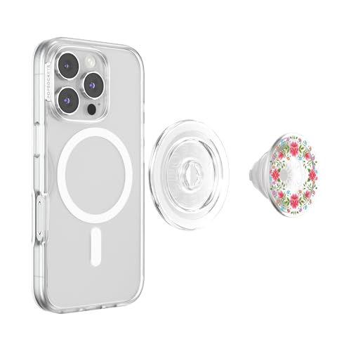 Image of PopSockets Phone Grip for MagSafe, Magnetic Holder, Phone Stand, Clear - Isla Bonita