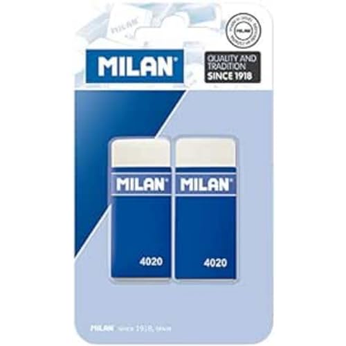 Goma de borrar milan 4020 miga de pan blister de 2 unidades