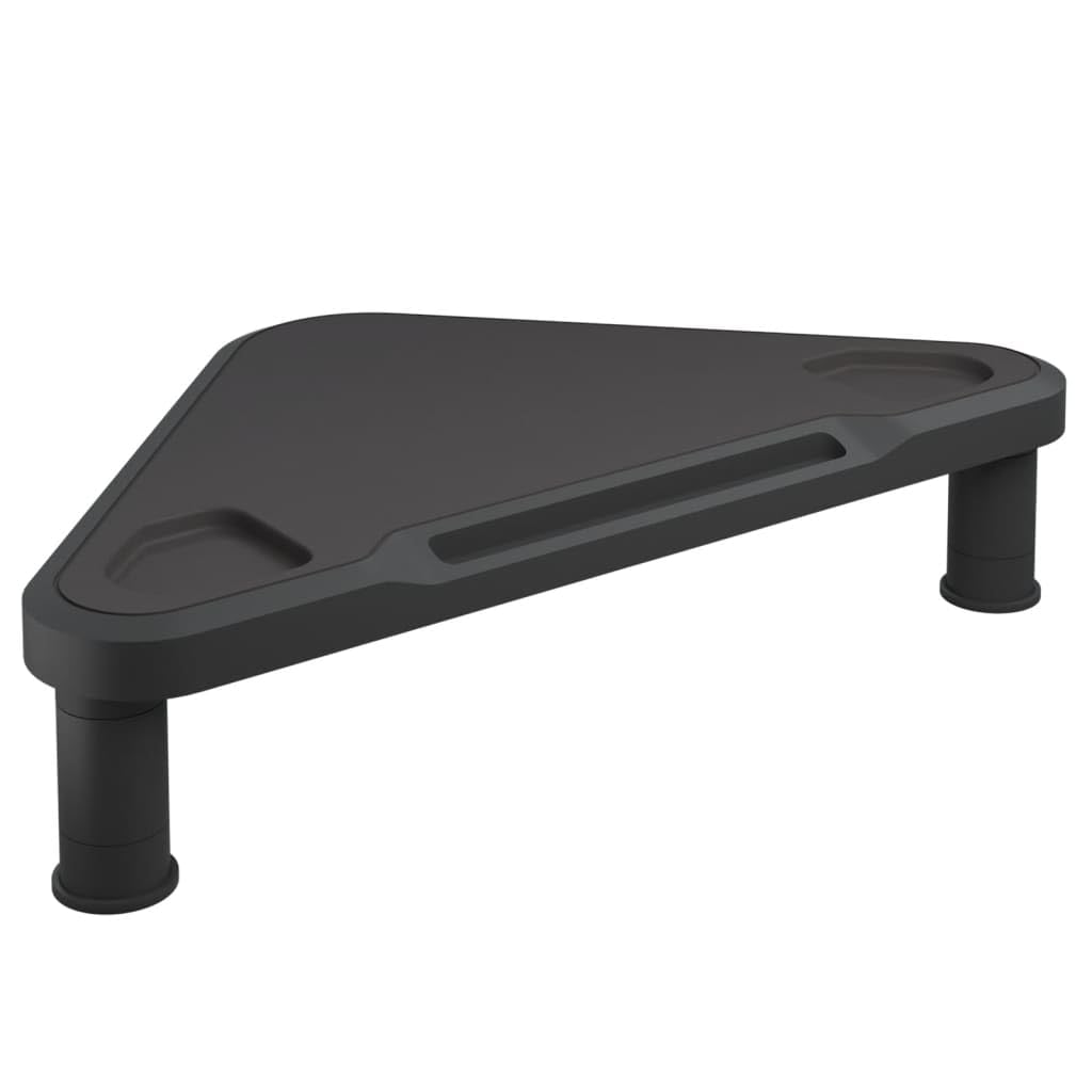 vidaXL Corner Monitor Stand Office Screen Riser Desktop Laptop Stand Height Adjustable Display Shelf Monitor Desk Mount Display Riser Black