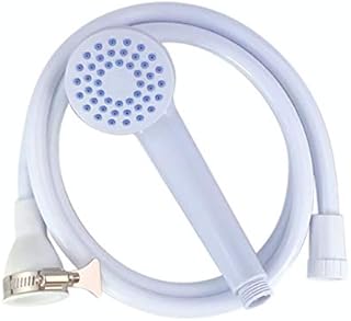 Single Tap Shower Spray Head - for use on Mixer taps or Single hot or Cold tap (up to 2.2cm diamter) with Stainless Steel Clamp