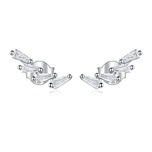 Diiya Ohrstecker Cz 925 Sterling Silber Glänzende Schneeflocken Ohrstecker Cover