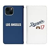 iPhone17 用 ケース ベルトなし 手帳型 カバー スマホケース スマホカバー bn959(D) デコピン dekopin 犬 大谷翔平 ドジャース 携帯ケース 携帯カバー