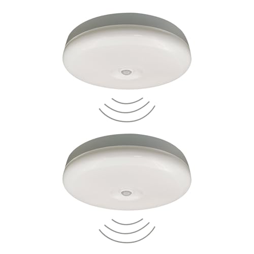 LEDセンサーライト 小型 人感センサー LEDシーリングライト 照明器具 廊下灯 玄関灯 天井照明 昼白色 2個セット