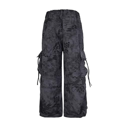 Men's Casual Cargo Pants Snake Print Elastic Waist Vintage Oversize Pants Streetwear3