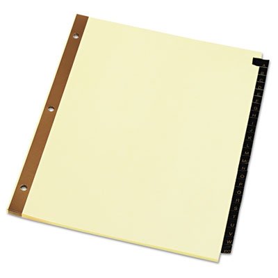 Aspect cuir Mylar Tab Intercalaires, 25 lettres de l'alphabet onglets, Lettre, Noir/doré, Lot de 25 2-Pack