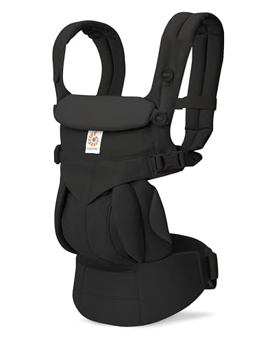 Ergobaby Omni Classic Baby Carrier for Newborn to Toddlers 0-48 Months (7-45 lbs) - 4-Position 100% Premium Cotton Baby Carrier with Ergonomic Support - Pure Black