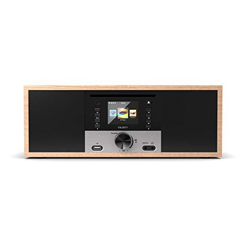 Majority King's Digital DAB/DAB+/FM and Internet Radio Wi-Fi, CD Player, Remote Control, 30W Hi-Fi System, Bluetooth, Dual Alarm, AUX and USB in, Headphone Port, App Control, Colour Screen (Oak)