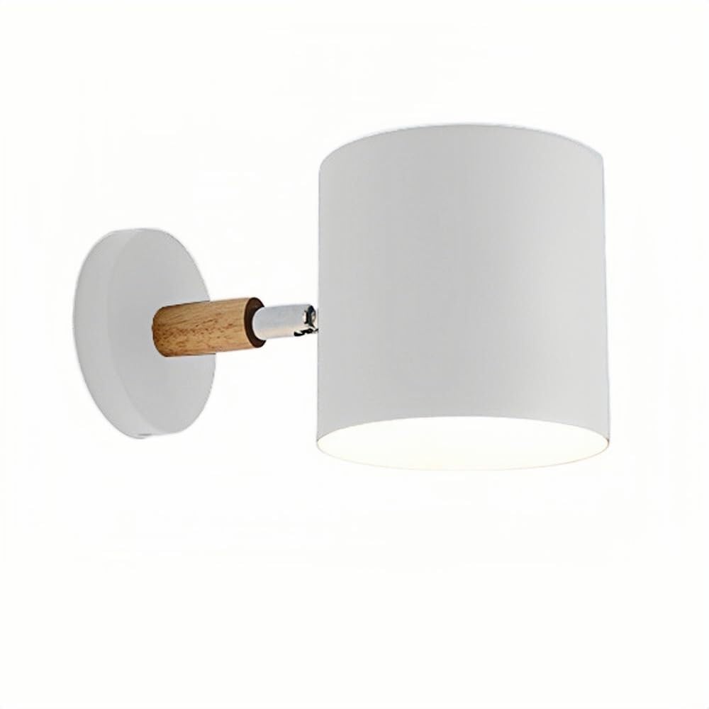JYBNBBE Macaron Small Wall Lamp, Adjustable Metal & Sconce for Bedroom, Living Room & Hallway,White