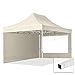 Produktbild TOOLPORT 3x4,5m Faltpavillon Pavillon Partyzelt Gazebo Stahl 30mm, 2 Seitenteile, Panoramafenster, Creme
