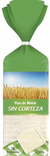 Pan de Molde Sin Corteza 450 g – Rebanado Blanco Suave y Tierno, Ideal para Sándwiches y Bocadillos