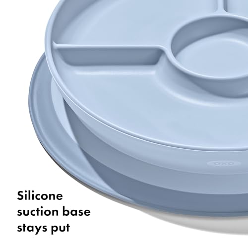 OXO Tot Stick and Stay Suction Divided Plate (Dusk) — view 4