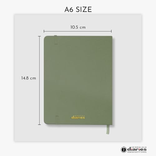 Image of Jhingalala Diaries - Hardbound Leather Cover Pocket Size Corporate Executive Diary Notebook I Pocket Diary For Men and Women I A6 Size I 80gsm Paper I 192 Ruled Pages (Forest Green)