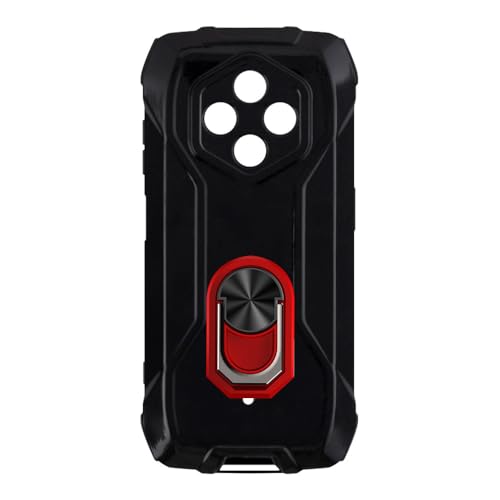 UOGNADGD �t���L�V�u���P�[�X + �����O�z���_�[ Ulefone RugKing 4 Pro �Ƃ̌݊������� �ϏՌ��J�o�[���}�O�l�b�g�����J�X�^�C���X�^���h (�u���b�N+���b�h�����O)