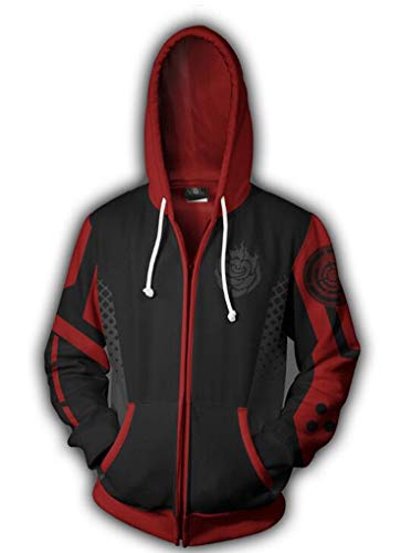 Jonikow RWBY Unisex Printed Sweatshirt Hoodies Zipper Hoodie Jacket Cosplay Costume (3XL, 1)