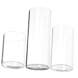 HAMPPLIES 3pièces Verre Bougie Transparent Lot de Abat-Jours pour Bougeoirs Décoratifs I...