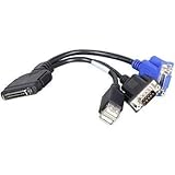 FACSER Kompatible with Supermicro CBL-0218L KVM SUVI Cable 36Pin to 9Pin/15Pin/2USB 4.52in (11.5CM)