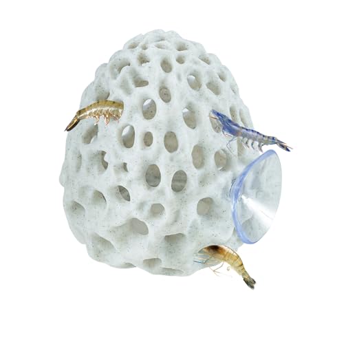 Image of Shrimp Dome Hide, Shrimp Hides for Aquarium, Betta Fish Hideout with Suction Cup, Betta Habitat Tank Ornament Accessories, Aquarium Decor for Small Fish Guppy Hiding Resting (White)